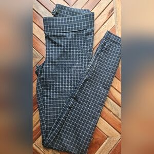 Navy and Grey Checkered Ponte Leggings by Loft